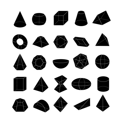 A set of isometric shapes vector image