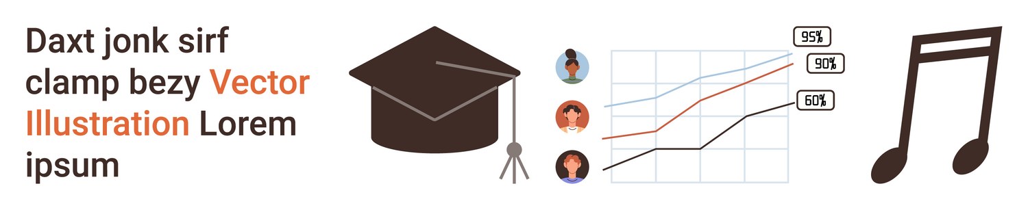 Education and growth concept with graduation cap Vector Image