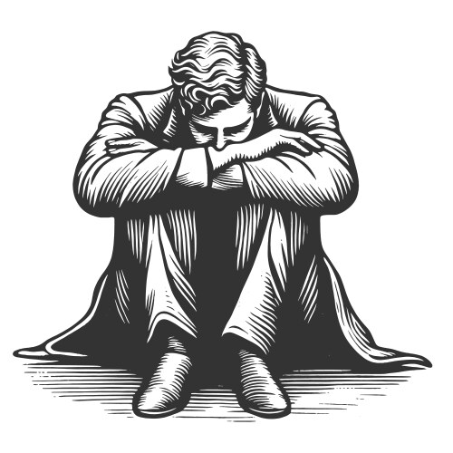 Man in despair sketch Vector Image