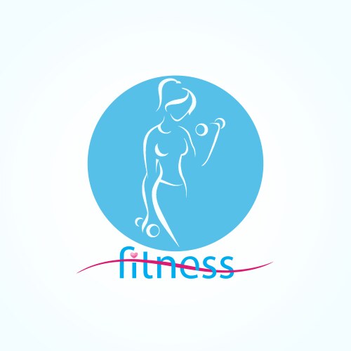 fitness ans sport girls icons vector image