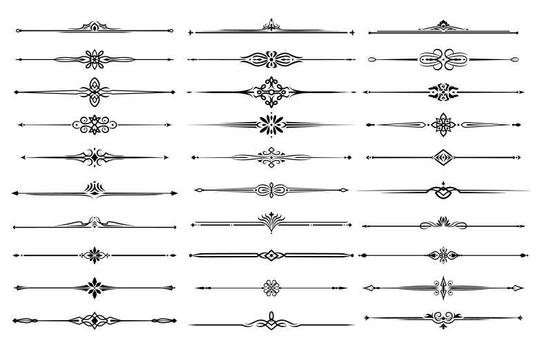 line borders dividers and frame elements vector