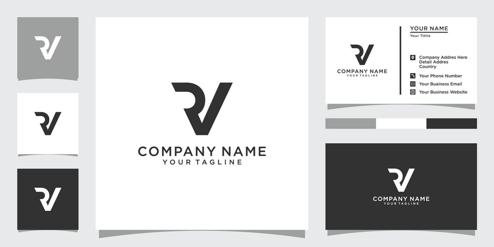 Rv or vr initial letter logo design concept Vector Image