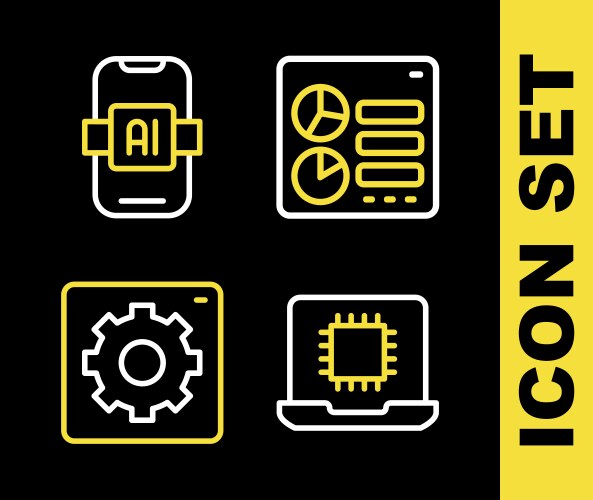 Set line computer api interface processor cpu vektorbild