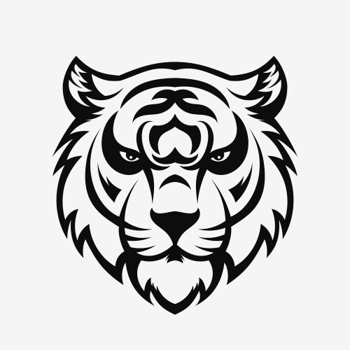 Tiger head face logo template Vector Image