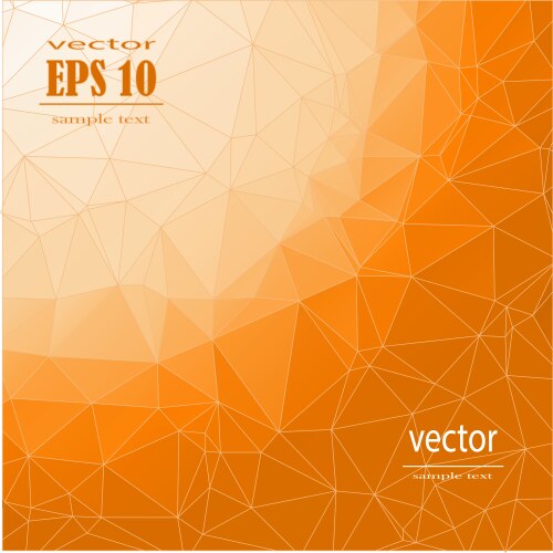 Orange low poly background polygonal design Vector Image