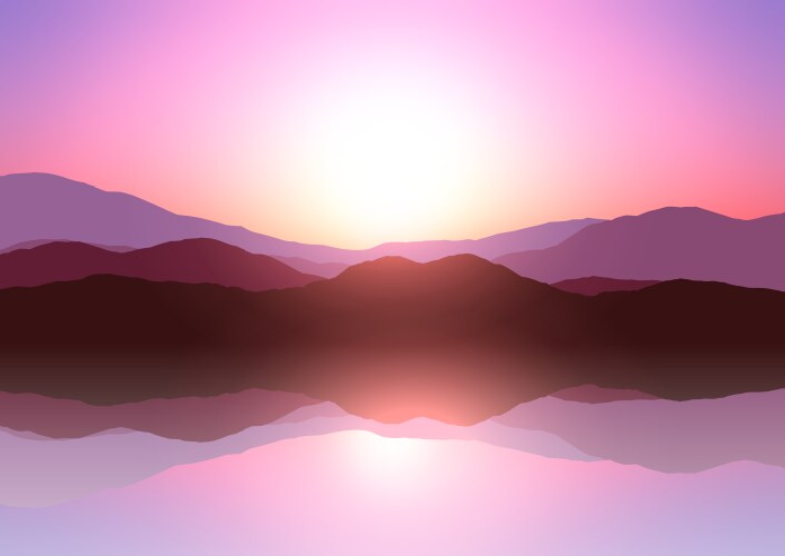 Landscape sunset flat background nature sky Vector Image