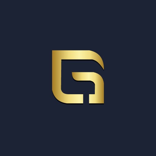 Cr initial logo vintage gold gradient Royalty Free Vector
