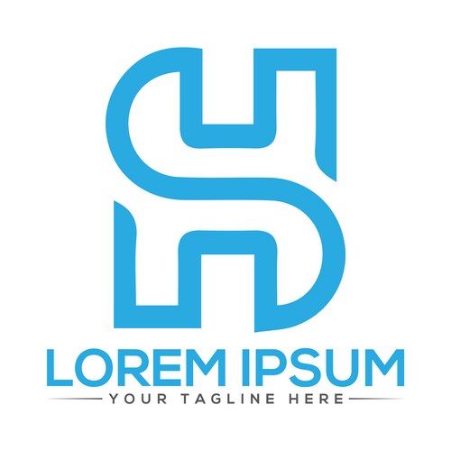 Modern Letter HS Logo Vector Image