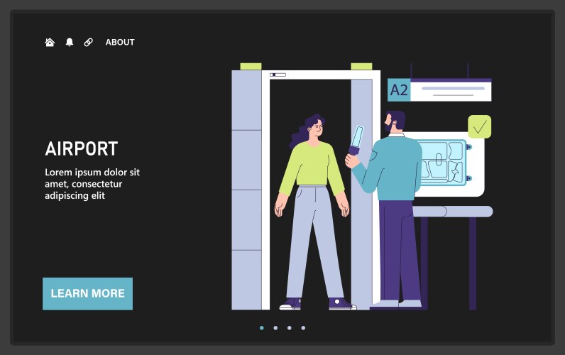 Airport security checkpoint characters Royalty Free Vector