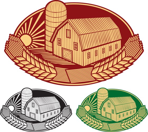 Isolated farmer house on white background Vector Image