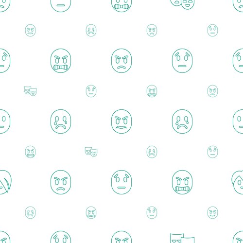 Sad icons pattern seamless white background – Free Vector | VectorStock