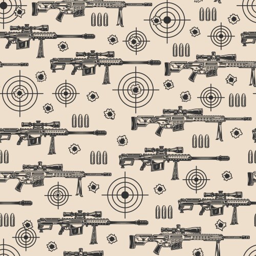 sniper weapons monochrome pattern seamless vector image vector image