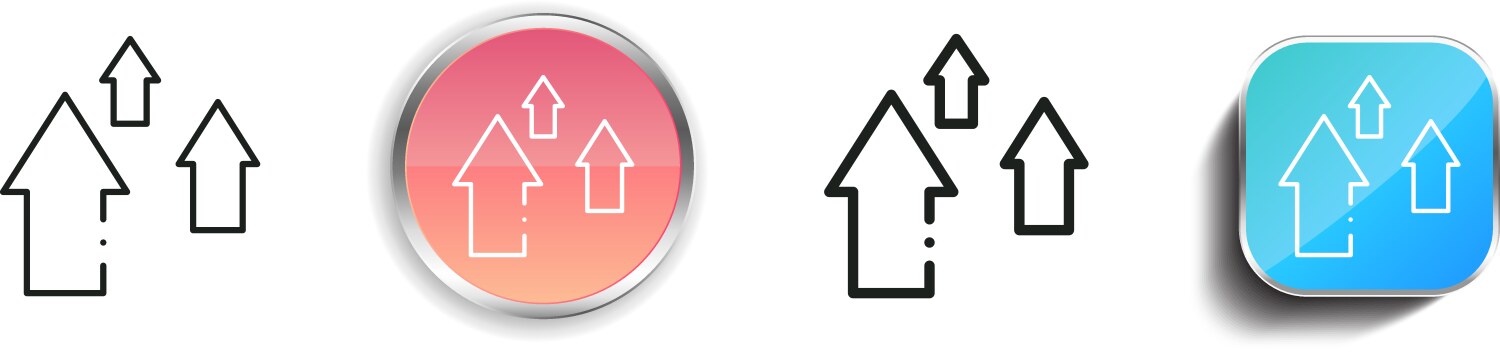 Growth icon thin linear regular and button style vector image
