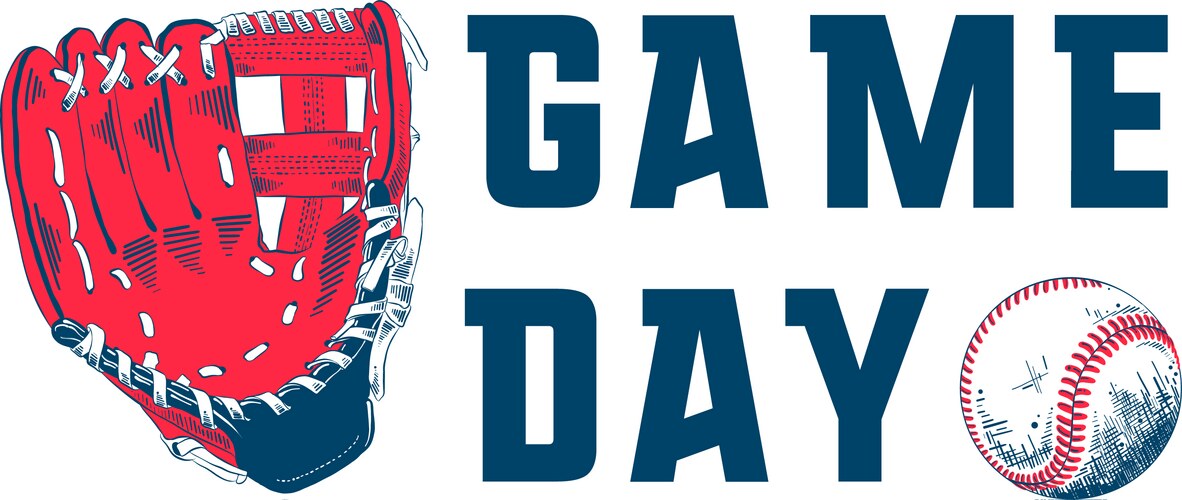 Baseball Day Typography Art