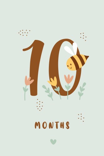 10 months baby card milestone Vector Image