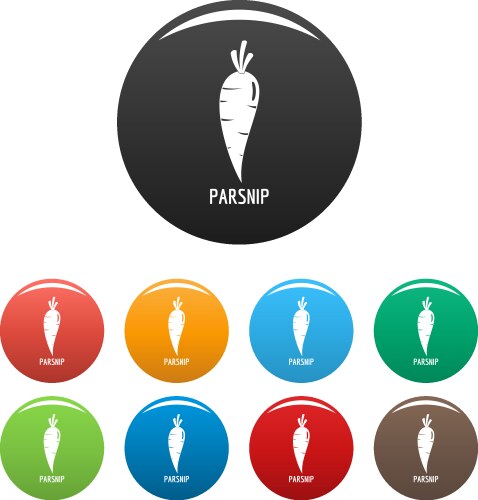 Parsnip icons set color vektorbild