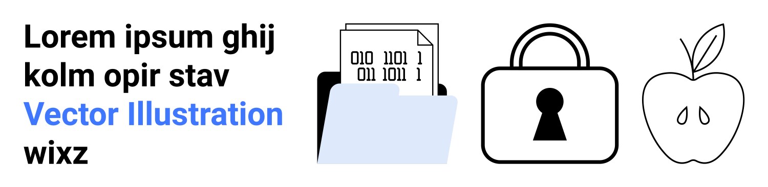 Stylized elements including folder with binary vektorbild