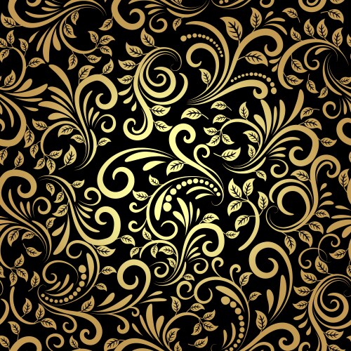 Golden pattern with swirls Royalty Free Vector Image