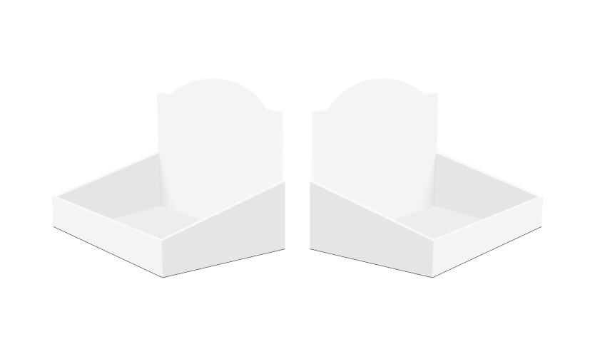 Pos display boxes mockups side view vector image