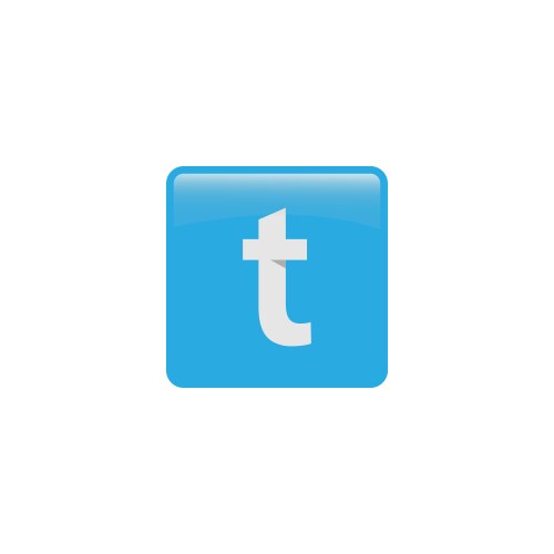 letter t square mobile apps icon button vector image