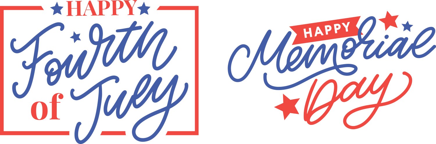 Happy memorial day - stars and stripes letter vector image