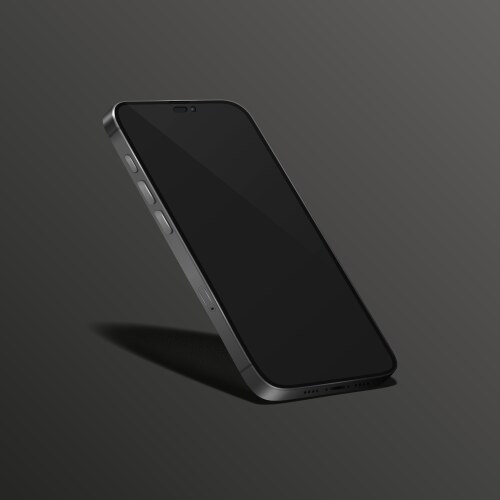 3d realistic black modern smartphone design vector image