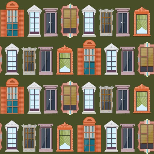 Flat colorful windows seamless pattern vector image