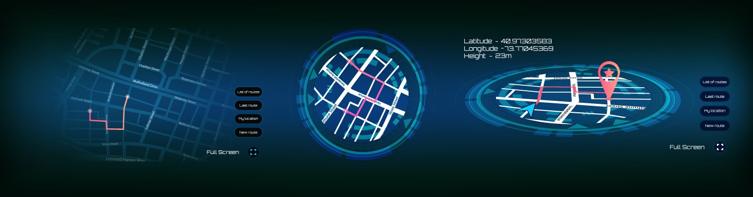GPS Navigation Map UI vector image