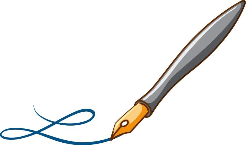 Fountain pen sketch Royalty Free Vector Image - VectorStock