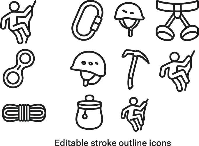 Outdoor Climbing Icons Vector Image