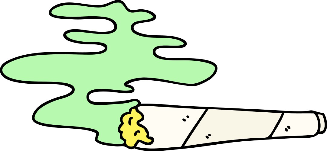 Cartoon Lit Joint - Relaxed Vibes Vector Image