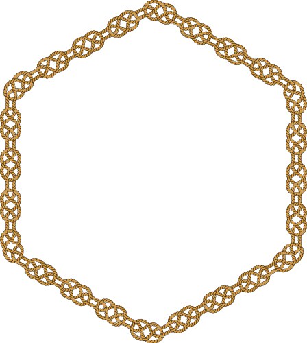 Octagon Rope Frame Hexagonal rope frame isolated on white background Vector Image