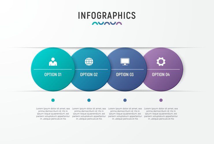 Circle chart infographic template 4 Royalty Free Vector