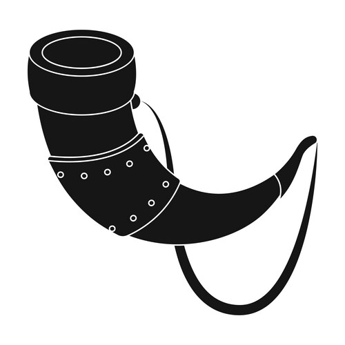 Viking horn icon in black style isolated on white Vector Image