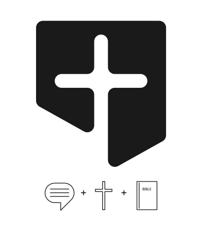 Christian Church Icons - Bible, Cross, Speech Bubb vector image