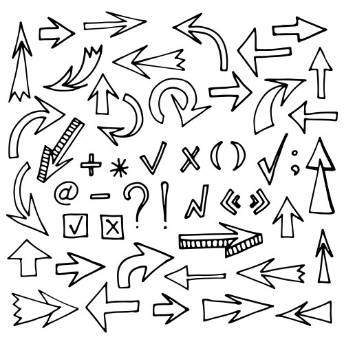 Hand drawn arrow marks set Royalty Free Vector Image