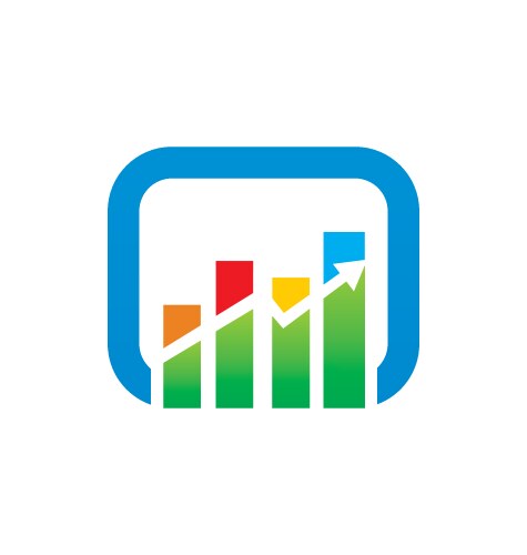 graph arrow color finance logo vector image