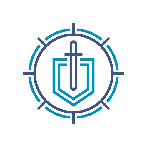 Knight shield sword cartoon Royalty Free Vector Image