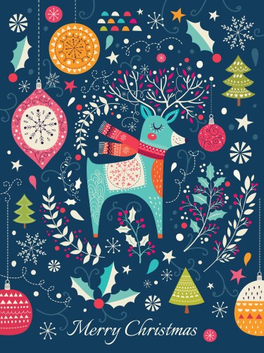 Christmas deer vector image