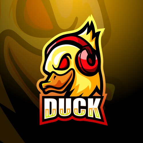 Duck Mascot Gaming Logo Vector Image