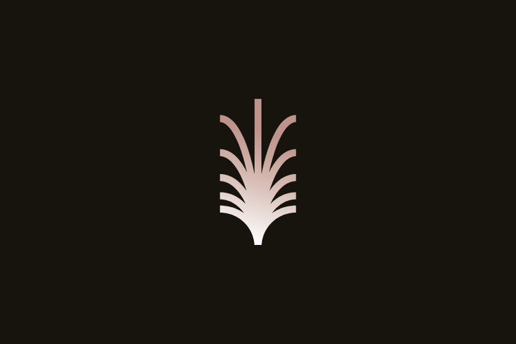 House resort palm tree tropic gold logo Royalty Free Vector
