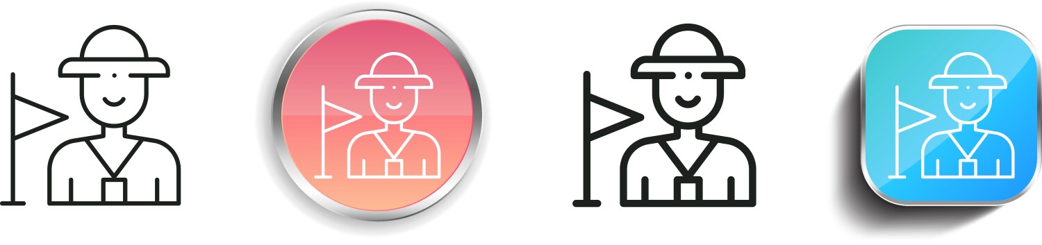 Guide icon thin linear regular and button style vektorbild