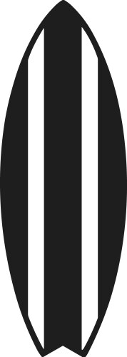 Striped surfboard silhouette for beach and summer Vector Image