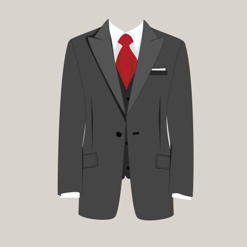 Object black man suit Royalty Free Vector Image