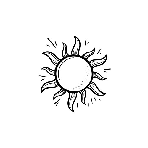 Sun hand drawn outline doodle icon Vector Image