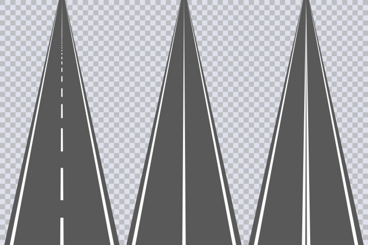 asphalt road with markings set of highway vector image