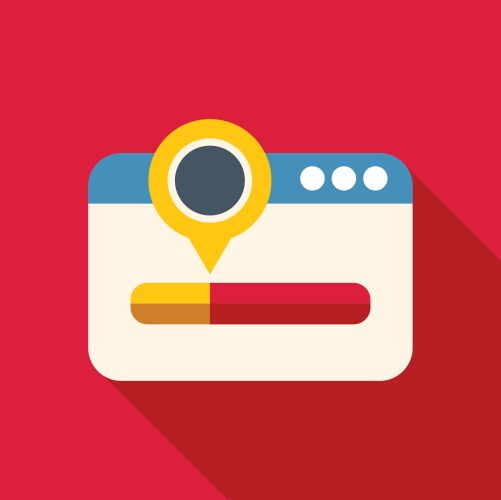 Website loading with a location pin showing vektorbild