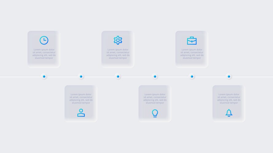 Neumorphic infographic timeline design template Vector Image