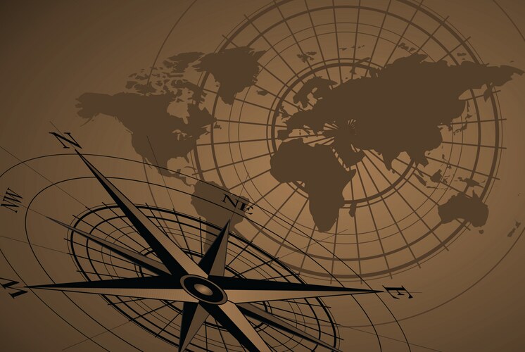 Compass With Map Vector Map compass Vector Images & Graphics for Commercial Use | VectorStock