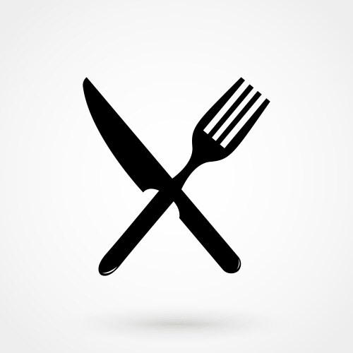 Crossed fork and spoon Royalty Free Vector Image